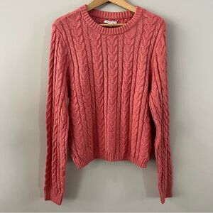 American Eagle Outfitters Pink Cable Knit Sweater
